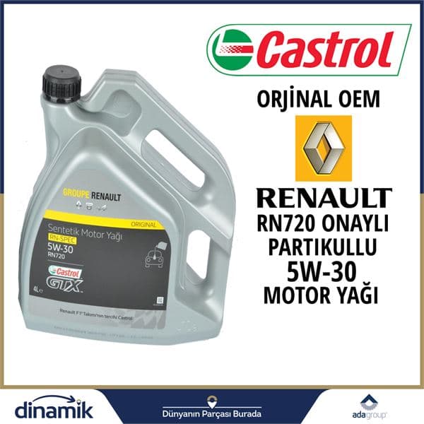 CASTROL MOTOR YAGI PARTIKULLU 5W-30  4 LT - RENAULT RN720 ONAYLI B2B230 C4