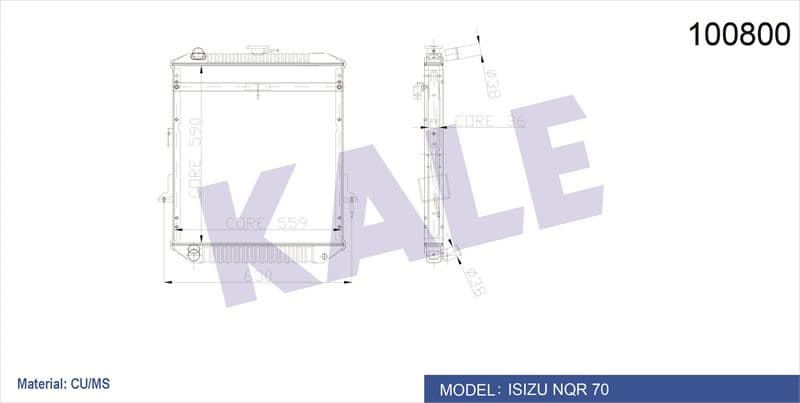 MOTOR SU RADYATORU DAVLUMBAZLI (CERCEVELI) ISUZU NQR70 TURKUAZ E.M (100800)
